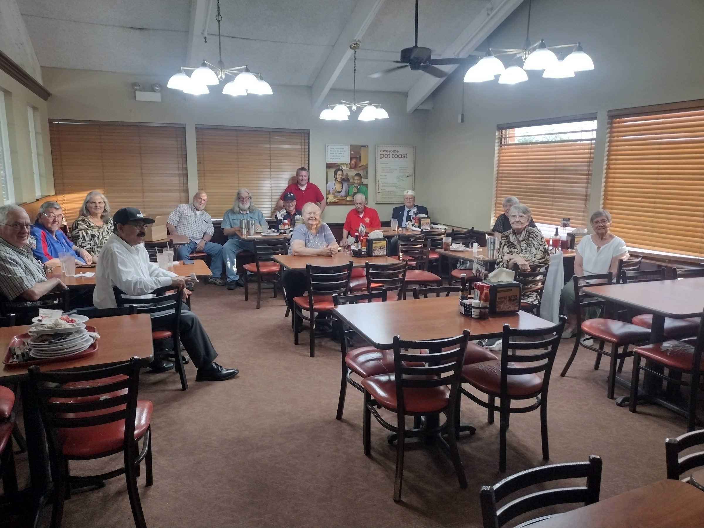 Brothers and their families gathered in the Valley dining hall before a stated meeting